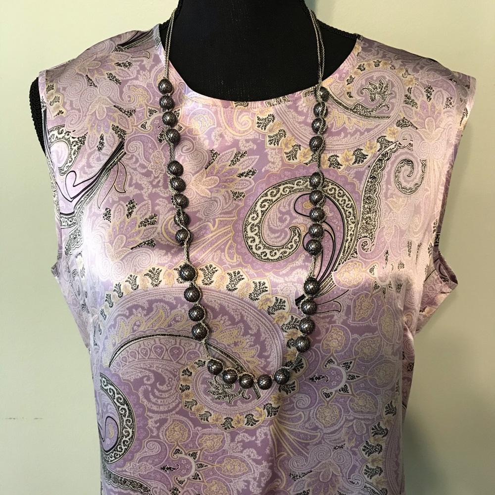 Festive purple silk blouse